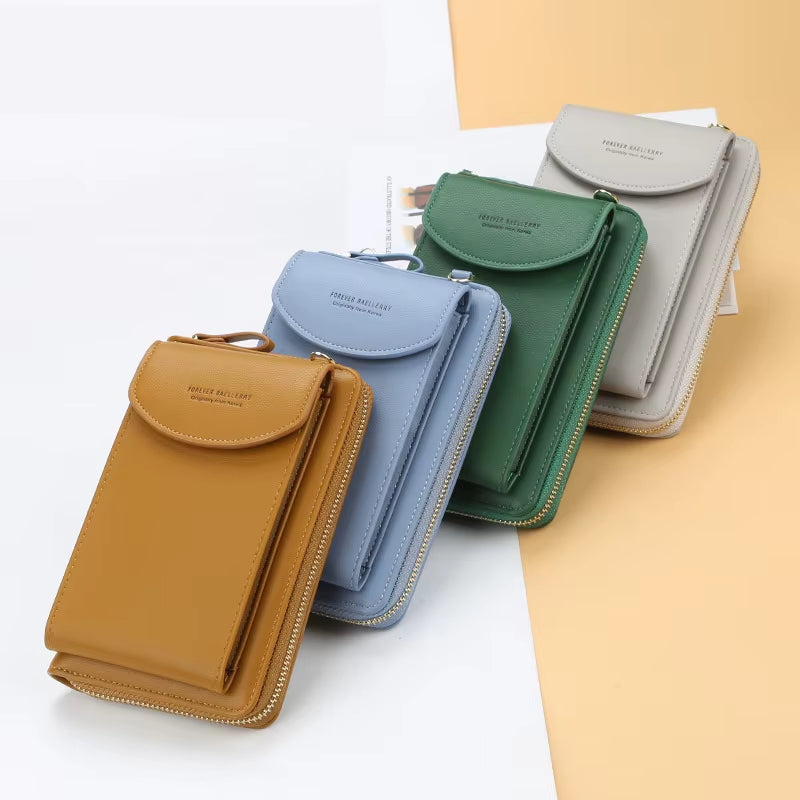 Elegance On-The-Go – Luxe PU Leather Crossbody Shoulder Bag with Phone & Card Organizer